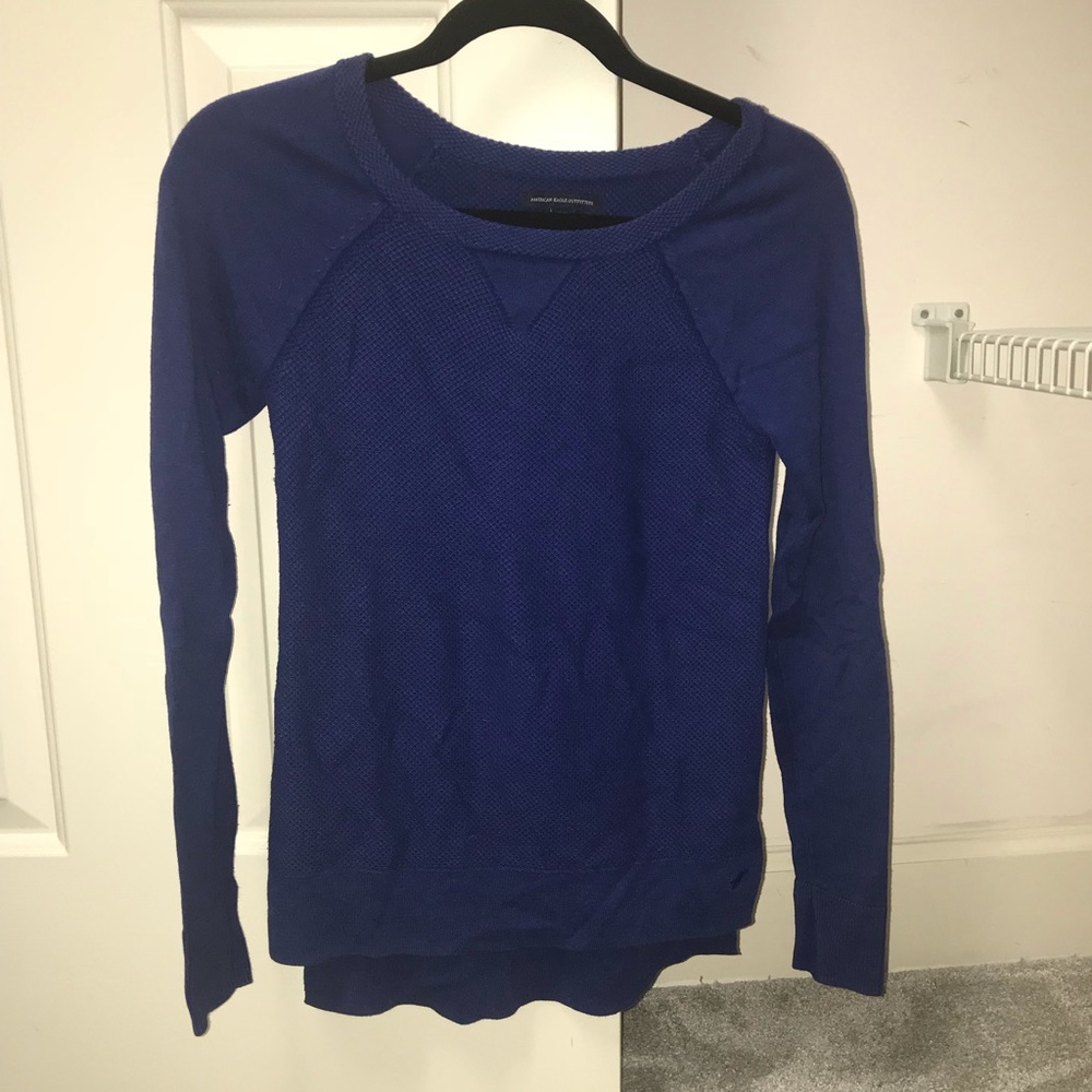 american eagle bright blue sweater
